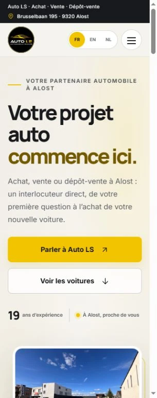 Capture de l’interface Auto LS — mobile