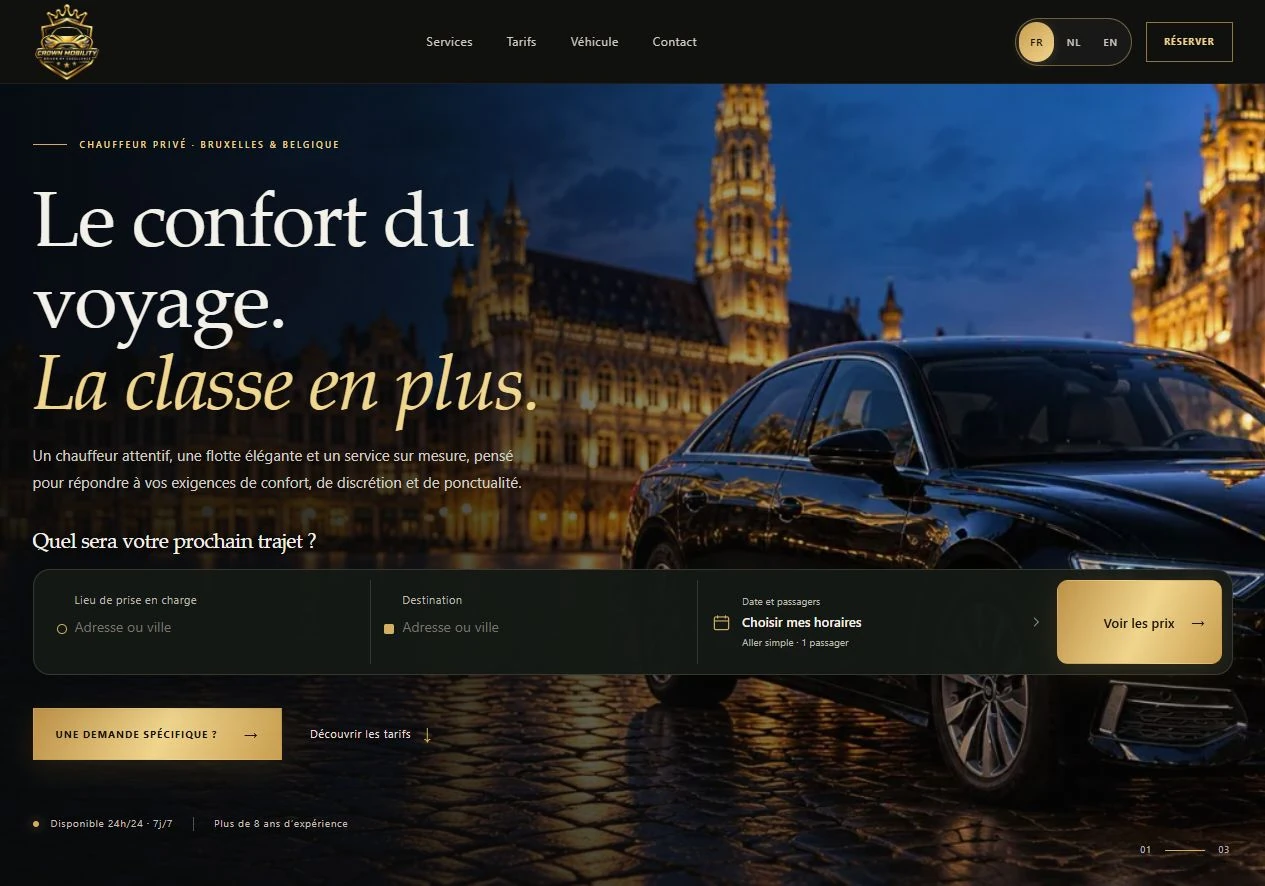 Capture de l’interface Crown Mobility